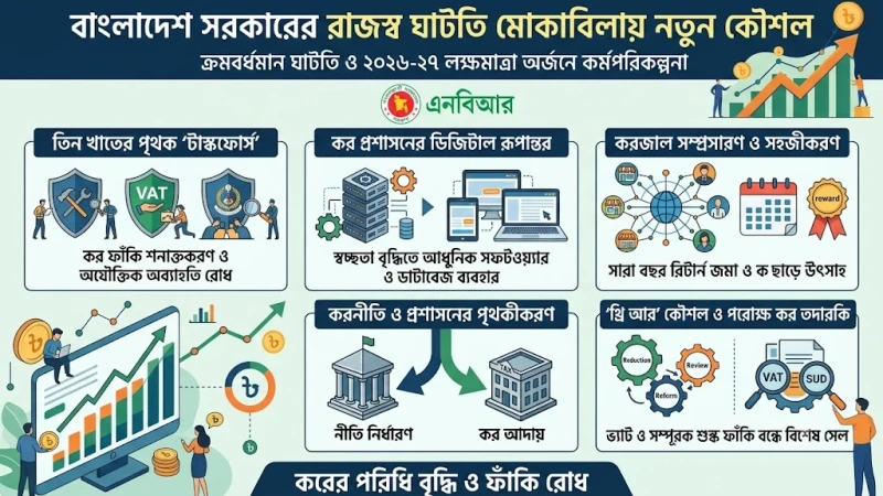 রাজস্ব ঘাটতি মোকাবিলায় সরকারের নতুন কৌশল