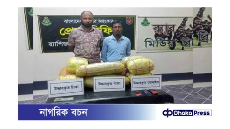 গাইবান্ধায় বিপুল পরিমাণ গাজাসহ ২ মাদক ব্যবসায়ী  র‍্যাবের  হাতে গ্রেফতার