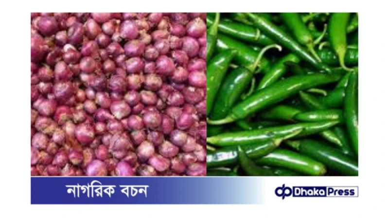 হিলিতে কাঁচামরিচের দাম কমলেও পেঁয়াজের দাম বাড়ল
