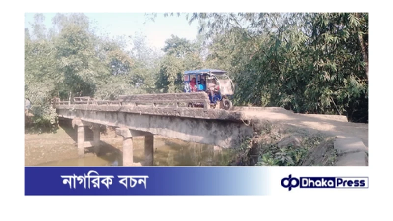 জনাকীর্ণ সেতুতে ঝুঁকি নিয়ে যাতায়াত ৭ গ্রামের বাসিন্দাদের