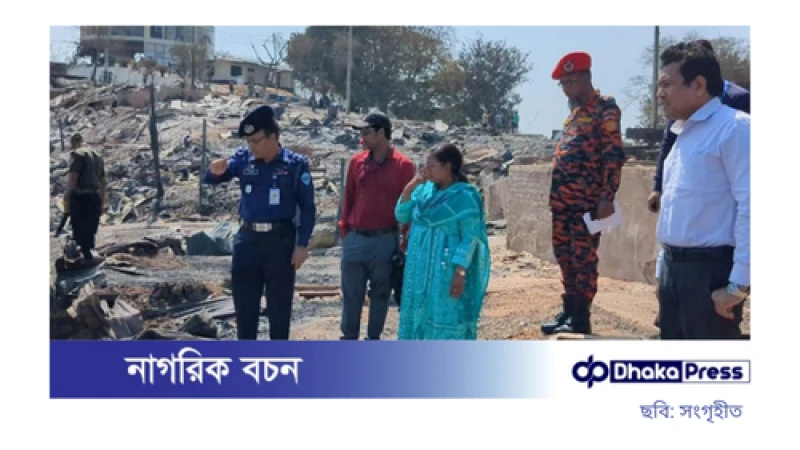 সাজেকে অগ্নিকাণ্ডে ক্ষতিগ্রস্ত এলাকায় তদন্ত কমিটির পরিদর্শন