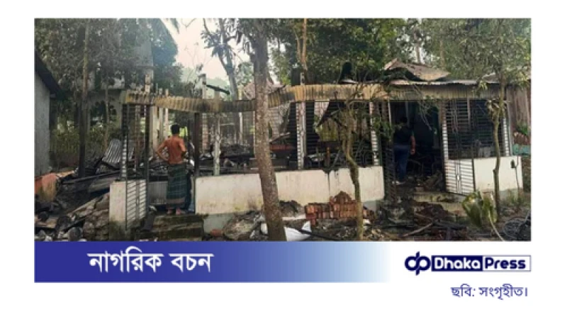 মানিকগঞ্জে চিত্রশিল্পীর বাড়িতে আগুন, ‘ফ্যাসিস্ট’ মোটিফ তৈরির সন্দেহে হামলা!