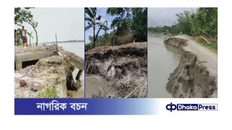 ব্রহ্মপুত্রের সর্বগ্রাসী ভাঙনে বাদ যাচ্ছে না কোনকিছুই, পাউবোর ভূমিকা নেই