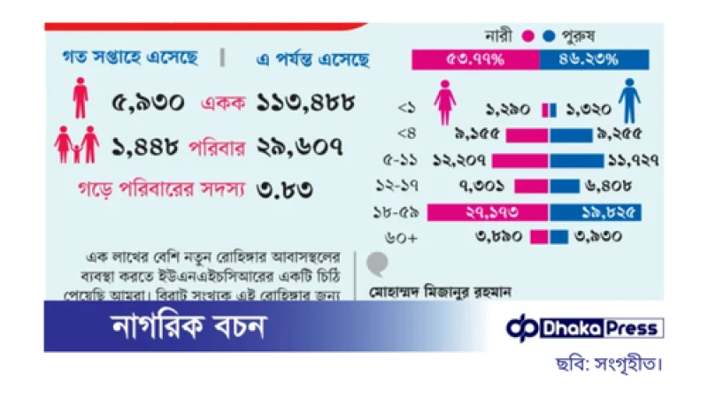 নতুন করে বাংলাদেশে অনুপ্রবেশ ১ লাখ ১৩ হাজার রোহিঙ্গার