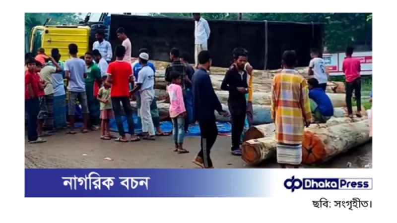 দেবিদ্বারে গাছবোঝাই ট্রাক উল্টে মহাসড়কে ১০ কিলোমিটার যানজট