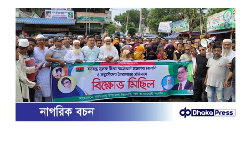 মিথ্যা মামলা সন্ত্রাস ও নৈরাজ্যের প্রতিবাদে মুরাদনগরে বিএনপির বিক্ষোভ মিছিল