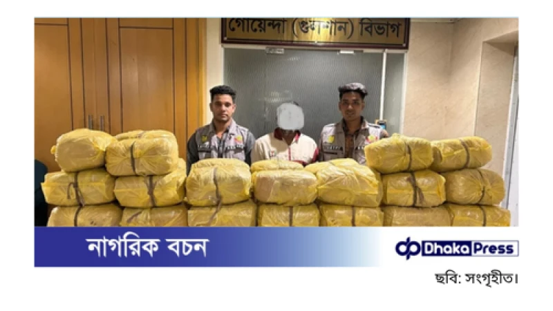 বনানীতে ফুটপাত থেকে ৯৯ কেজি গাঁজাসহ মাদক কারবারি আটক