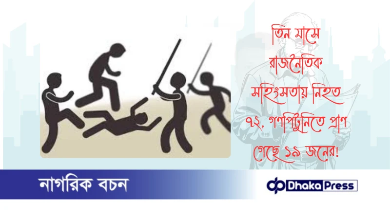 তিন মাসে রাজনৈতিক সহিংসতায় নিহত ৭২, গণপিটুনিতে প্রাণ গেছে ১৯ জনের
