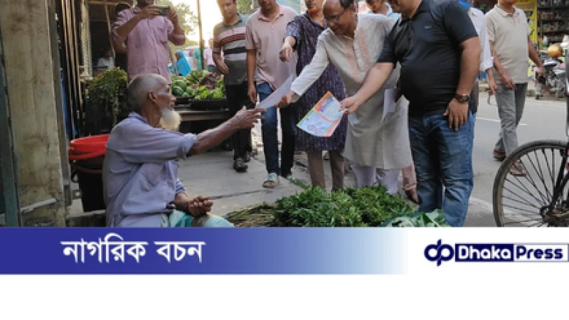 বিএনপির গণসংযোগ কার্যক্রমে লিফলেট বিতরণ