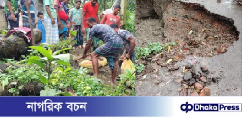 জামালপুরের মাদারগঞ্জে কড়ইচড়া ইউনিয়নে লালডোবা গ্ৰামে ভেঙ্গে যাওয়া রাস্তা মেরামত করা হয়।