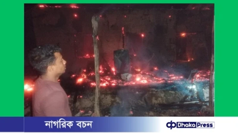 বাইশারীতে ভয়াবহ অগ্নিকাণ্ডে বসতঘর পুড়ে ছাই, ক্ষতি প্রায় ২০ লাখ টাকা