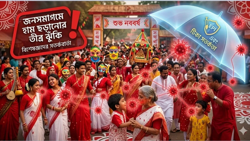 নববর্ষের জনসমাগমে হাম ছড়ানোর তীব্র ঝুঁকি