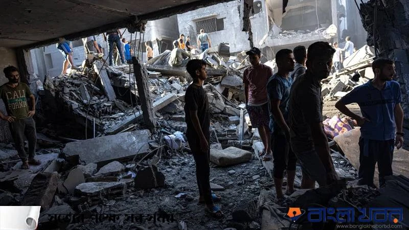 গাজার জাবালিয়া শরণার্থী শিবিরে ইসরায়েলি বোমা হামলার