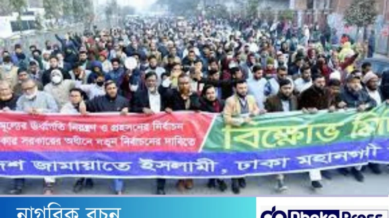 মিরপুরে জামায়াতের বিক্ষোভে পুলিশের হামলা