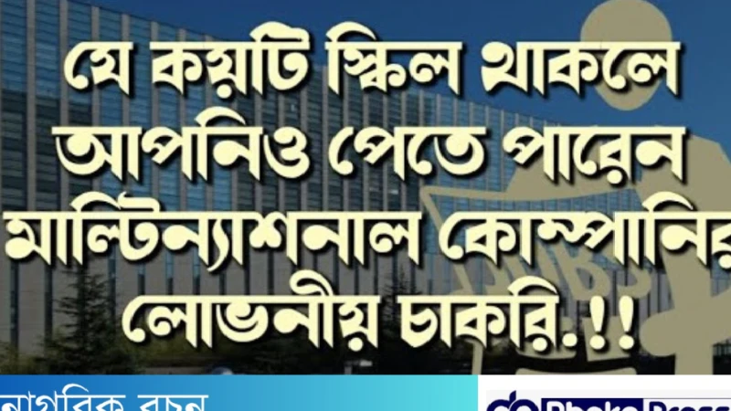 যে ধরনের দক্ষতা থাকলে আপনিও পেতে পারেন মাল্টিন্যাশনাল কম্পানির চাকরি