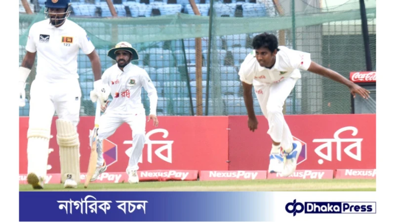 অভিষেক টেস্টে প্রথম উইকেট প্রাপ্তি হাসান মাহমুদের