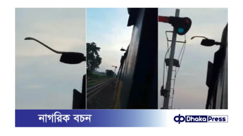 চলন্ত ট্রেনের ছাদে সাপ, আতঙ্কে  যাত্রীরা