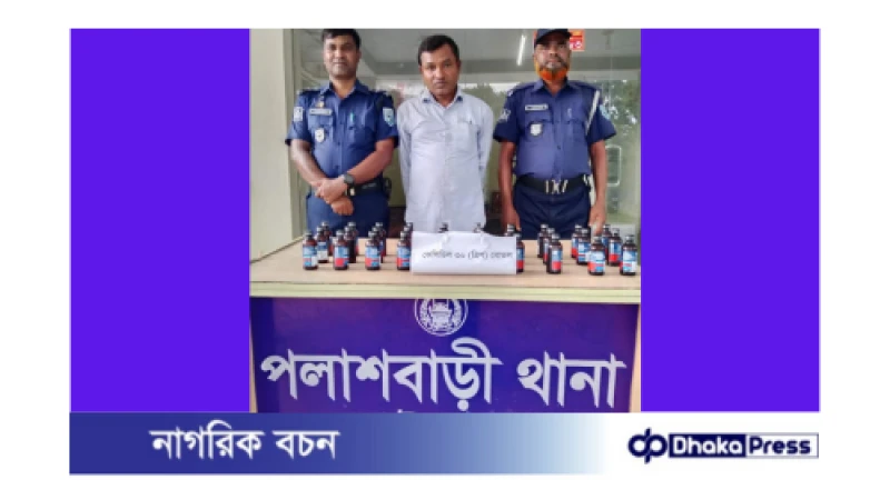 পলাশবাড়ীতে ফেন্সিডিলসহ মাদক ব্যবসায়ী গ্রেফতার 